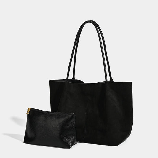 Large-Capacity Retro Suede Shoulder And Handbag Set