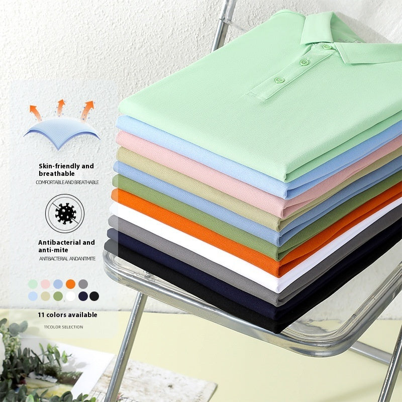Summer Lapels Short Sleeve Overalls 5A Grade Antibacterial Xinjiang Cotton