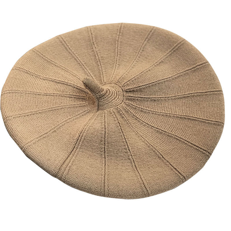 Japanese Temperament Retro Casual Pumpkin Pattern Knitted Beret