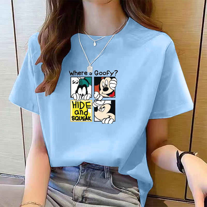 Women's Cute Bear Plus Size Cotton Short Sleeve T-shirt
