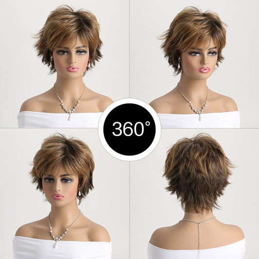 Wig, European And American Style, Ultra-realistic Fluffy Short Curly Wig, Synthetic Hair Toupee
