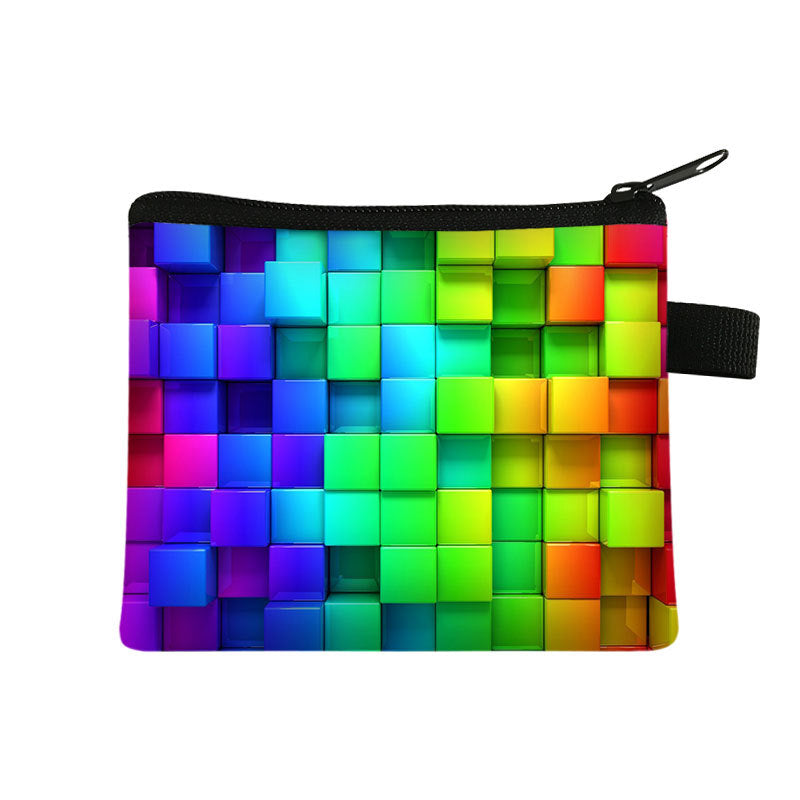 Fashion Color Printing Coin Purse Polyester Portable