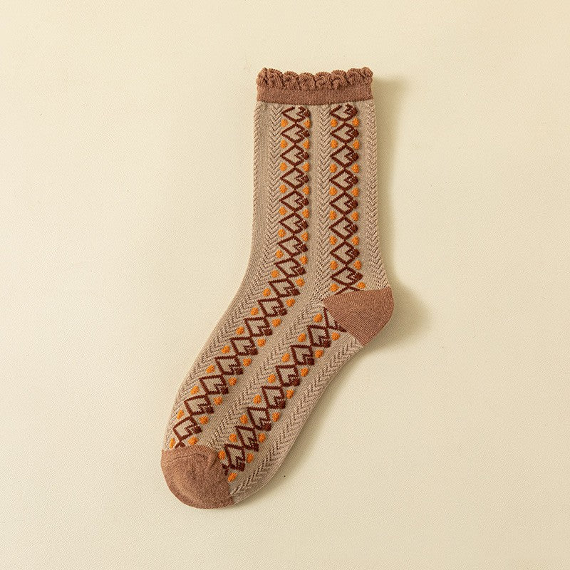 Long-staple Cotton Socks Autumn And Winter Printing