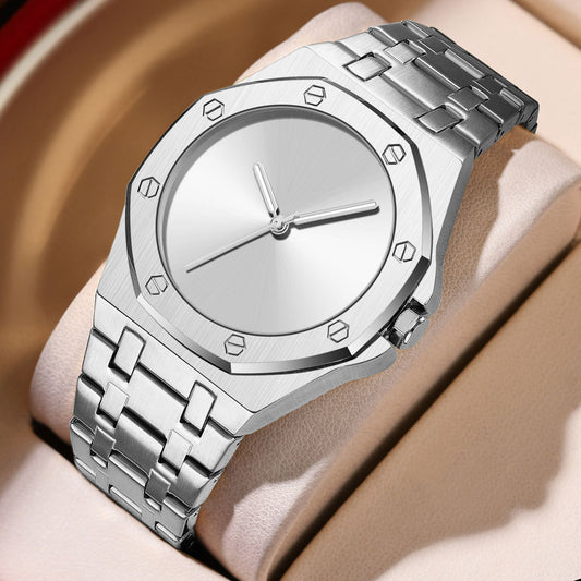 Simple  Smooth-surface  Octagonal   Waterproof Quartz Mens Watch