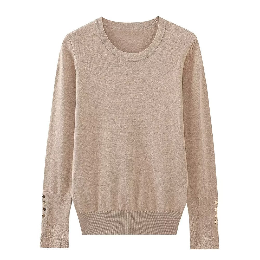Women's Round Neck Slim Bottoming Basic Sweater
