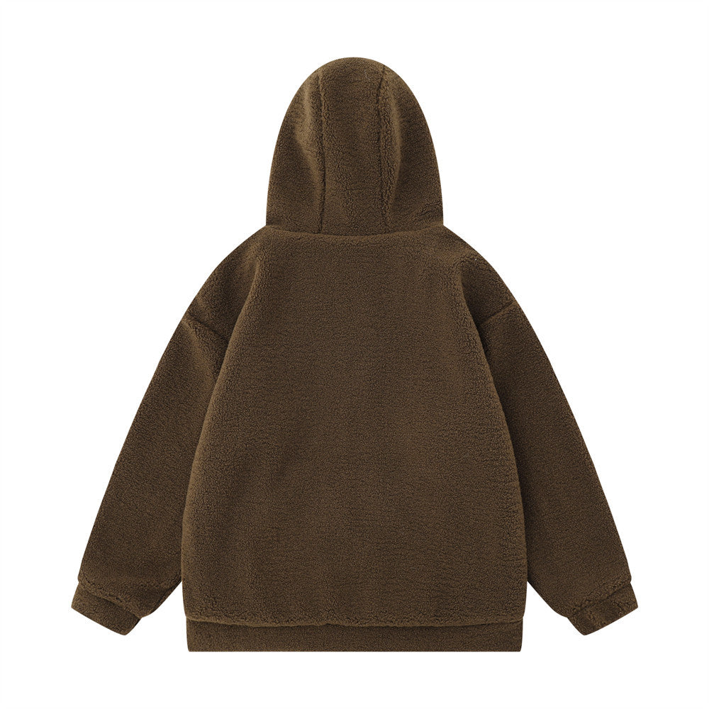 Casual Cotton-padded Jacket Sweater Thickened Warm And Loose Polar Fleece Cotton-padded Coat