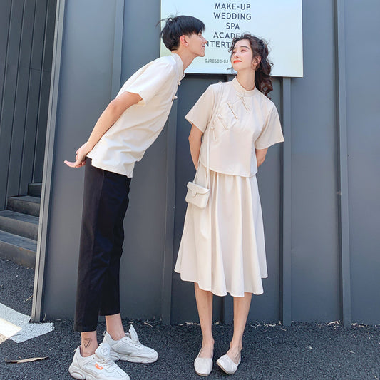 Couple's Fashionable Cute Chinese Style Top Suit