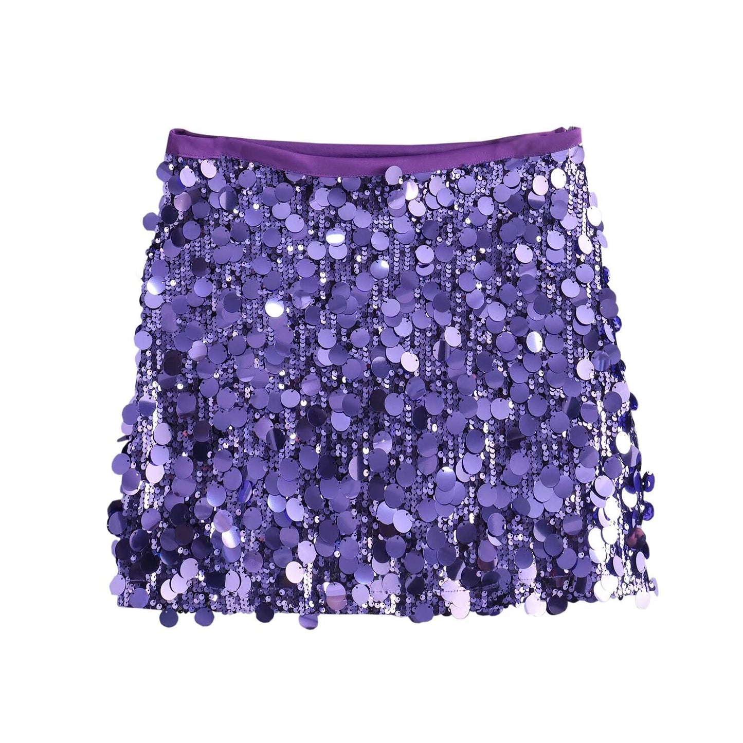 Lady Sequin Decorated Mini Skirt