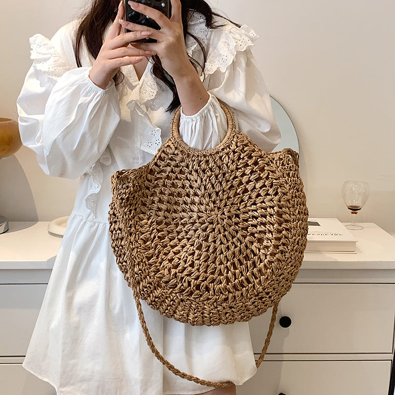 New Fashion Women's Straw Woven Single Shoulder Diagonal Handbag