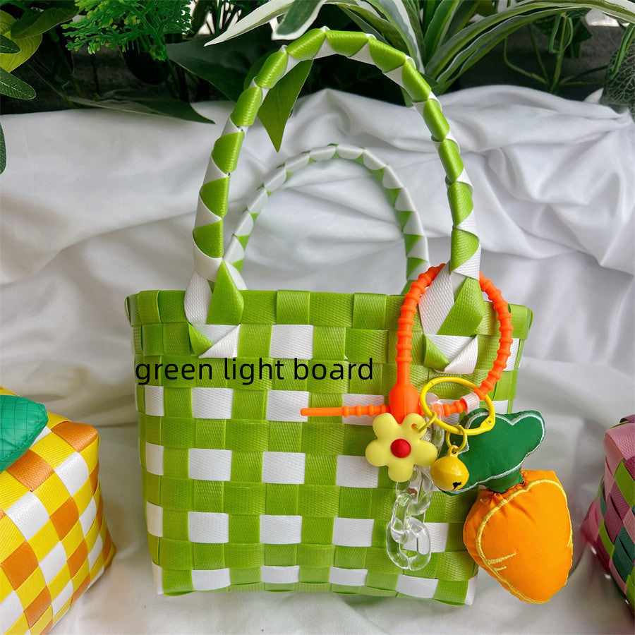 Kids Carrot Vegetable Basket Weaving Bag For Vacation