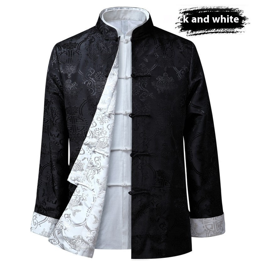 Men's Tang Suit Spring And Autumn Thin Coat Double-sided Wear