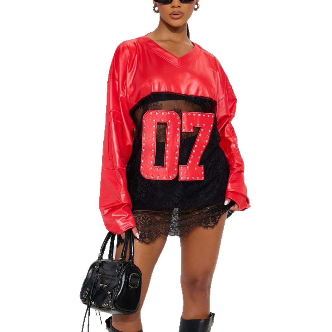 Printed Loose-fit Casual Street-style Long-sleeve Top