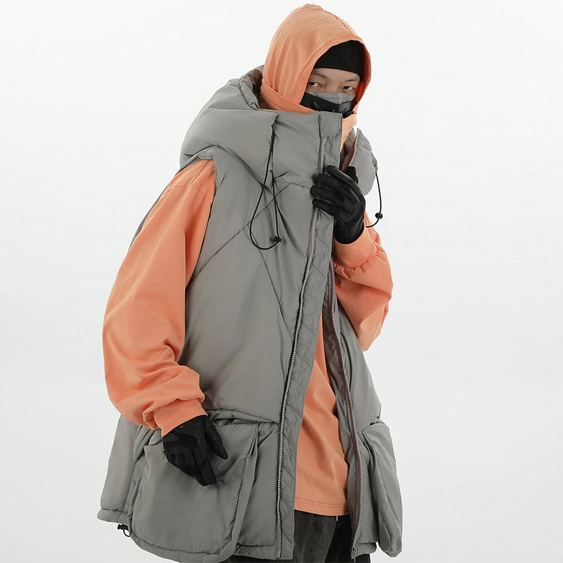 Winter New Functional Large Pocket Waistcoat Cotton-padded Coat Men