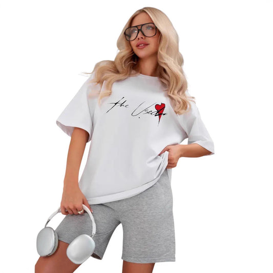 Versatile Minimalist Letter-print Short-sleeve Top For Women