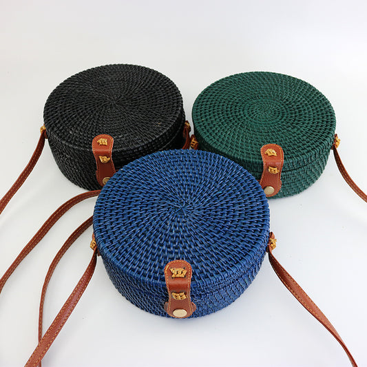 Rattan Trendy Women's Shoulder Oblique Versatile Handheld Vintage Bag