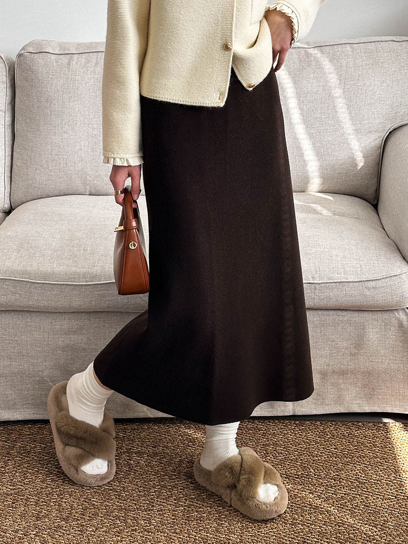 Winter Korean Style A- Line Skirt Slim Fit Slimming And Fashionable