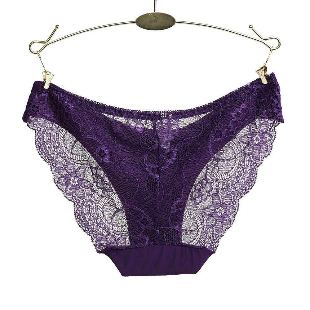 Women's Fashion Solid Color Seamless Lace Panties