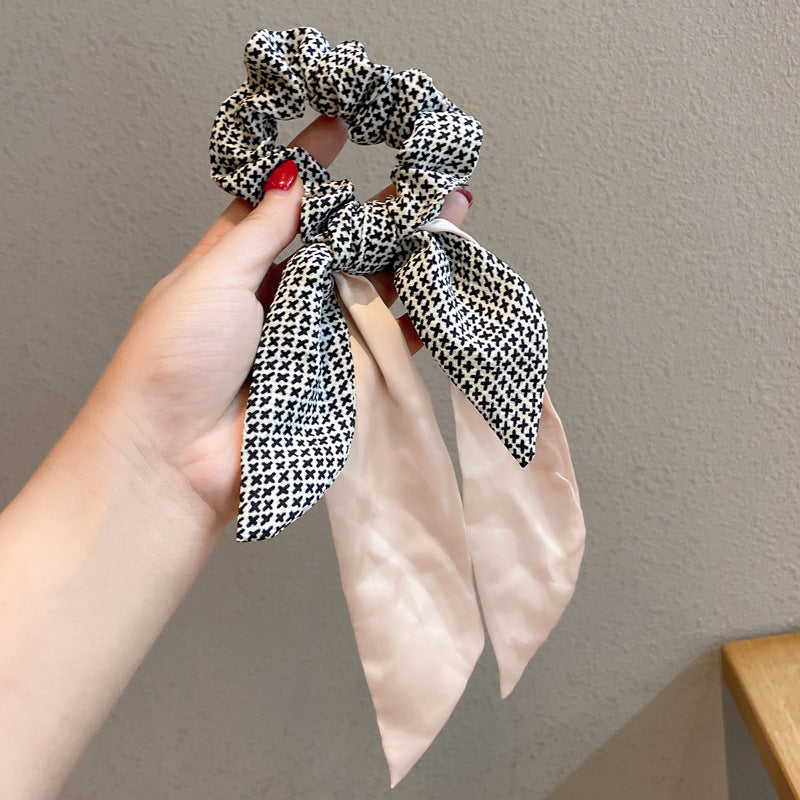 French Retro Style Letters Female Tie Hair Fashion Floating Headband Rope