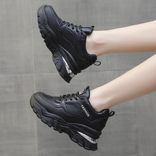 Women's Winter Fleece Thick Bottom Leisure Sports Inner Height Increasing Shoes