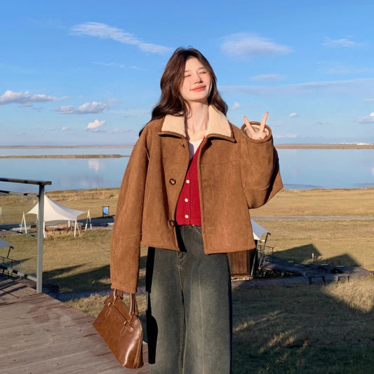New Lamb Wool Coat Female Leather