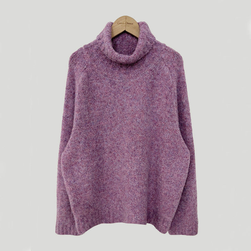 Retro Turtleneck Warm Pullover Bottoming Sweater Loose Outer Wear