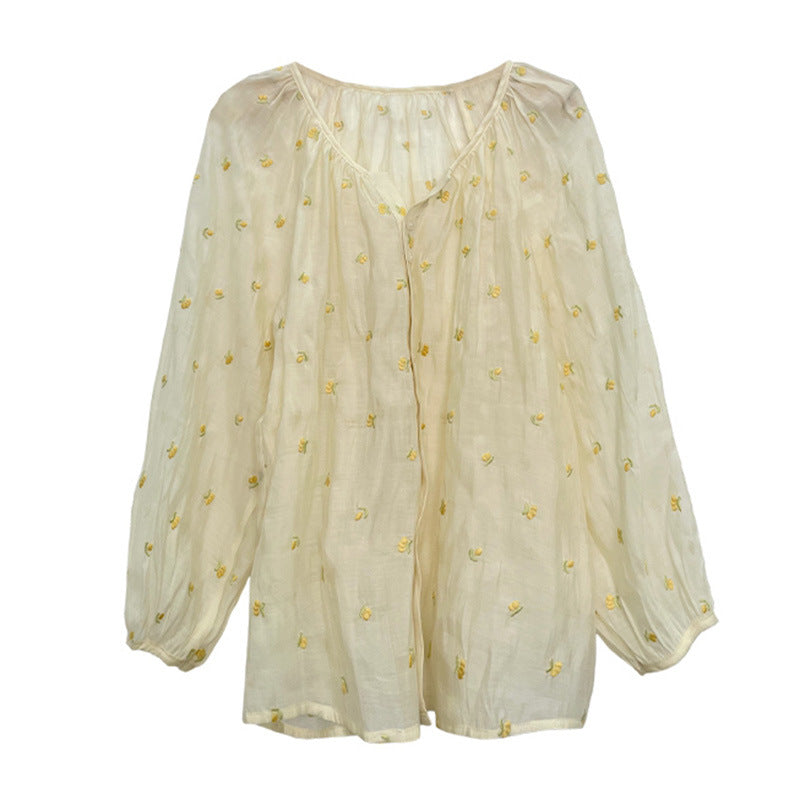 New French Chic Temperament Top Long Sleeved Shirt For Women