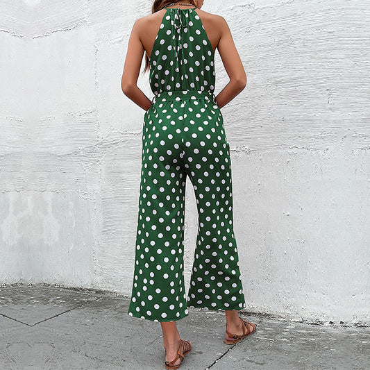 Loose Wide-leg Fashion Polka-dot Jumpsuit