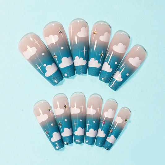 Cloud Gradient Wear Finished Nail Beauty Removable