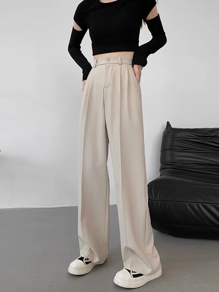 High-grade Loose Wide Leg High Waist Casual Straight-leg Suit Pants