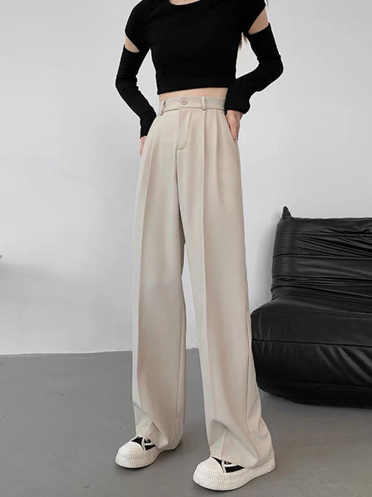 High-grade Loose Wide Leg High Waist Casual Straight-leg Suit Pants