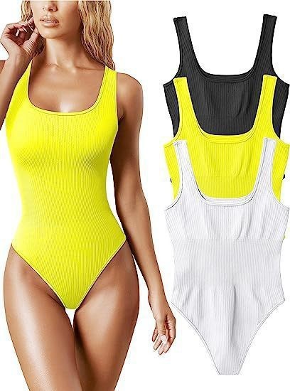 Women's U-neck Sleeveless Vest Tight Jumpsuit