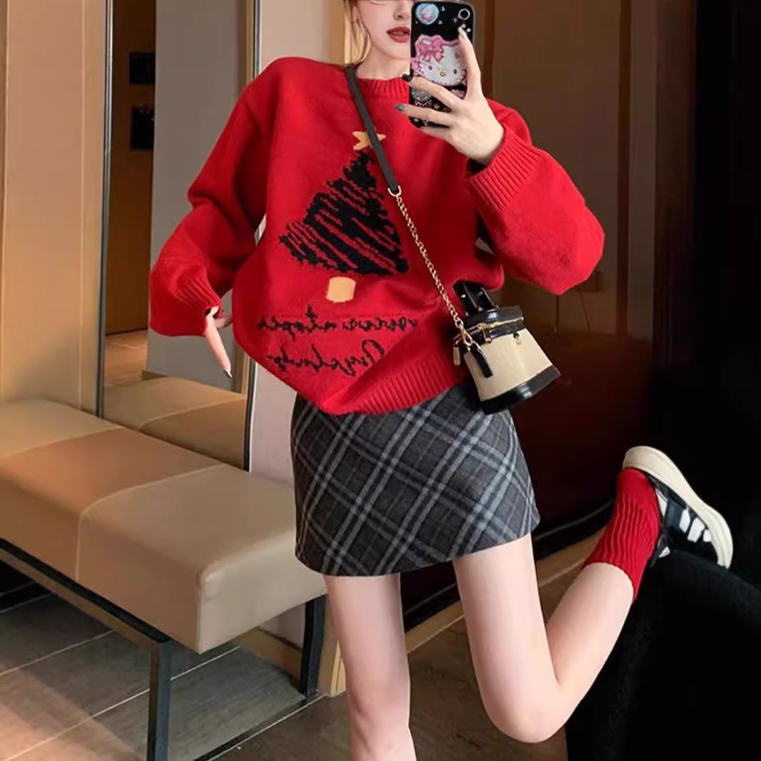 Soft Glutinous Base Ride Christmas Sweater