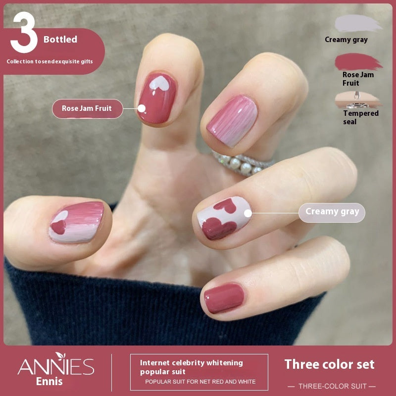 Women's Three-color New Ice Jelly Nude Color Gel Nail Polish Suit