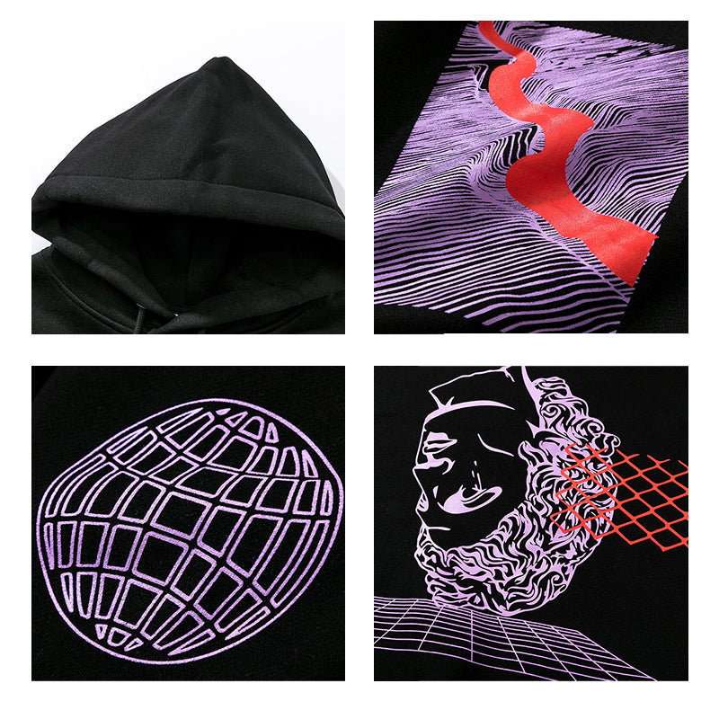 Niche Flame Print Hoodie