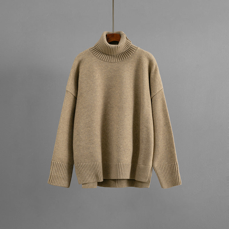 Arrival Casual Loose All-Match Solid-Color Turtleneck Sweater