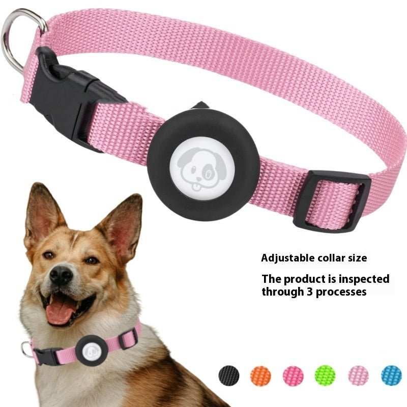Dog Collar Waterproof Silicone Case Solid Color Nylon Ribbon Pet Supplies