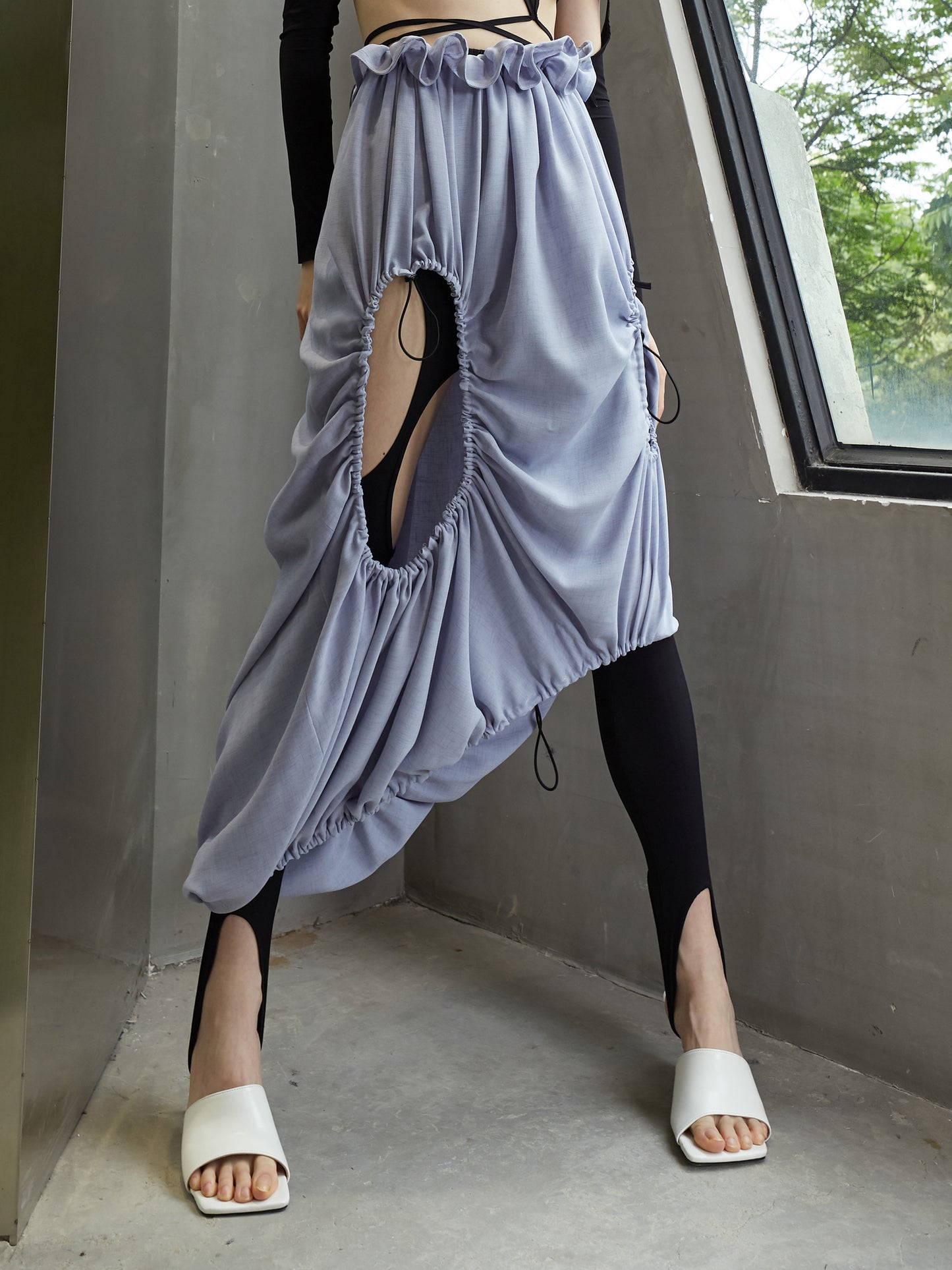 Geometric Hollow Irregular All-match Leggings