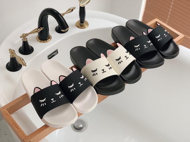 Cartoon Cat Indoor Home Non-slip Flat Sandals