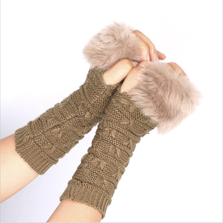 Women's Butterfly Pattern Fleece Gloves Sleeves