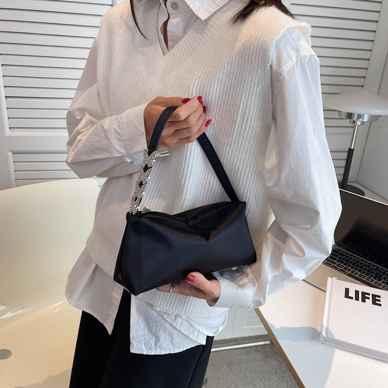 One-shoulder Cross-body Texture Portable Bag For Women