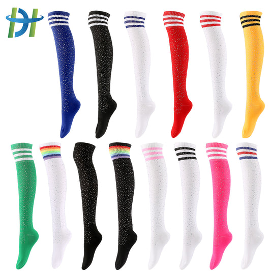 Diamond Stocking Women's Striped High Cotton Socks