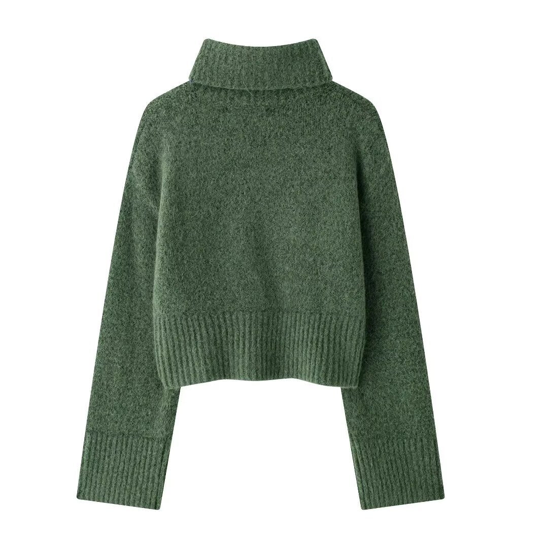 Winter New Graceful And Fashionable High Lapel Long Sleeve Pullover Sweater
