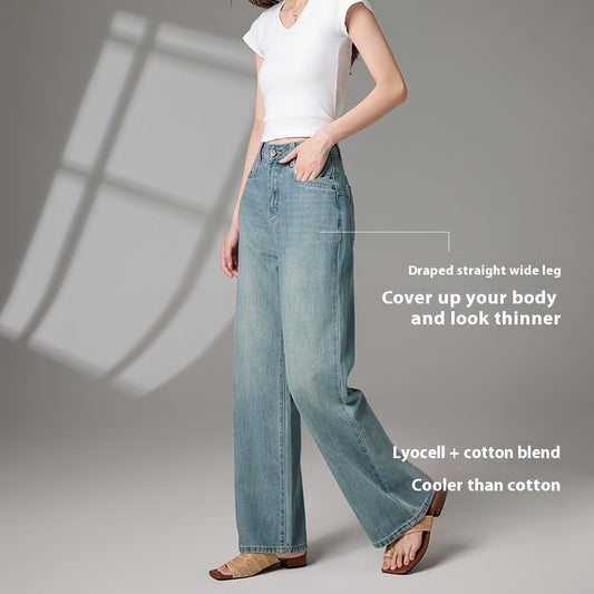 Summer New Straight Casual Women's Blue Jeans