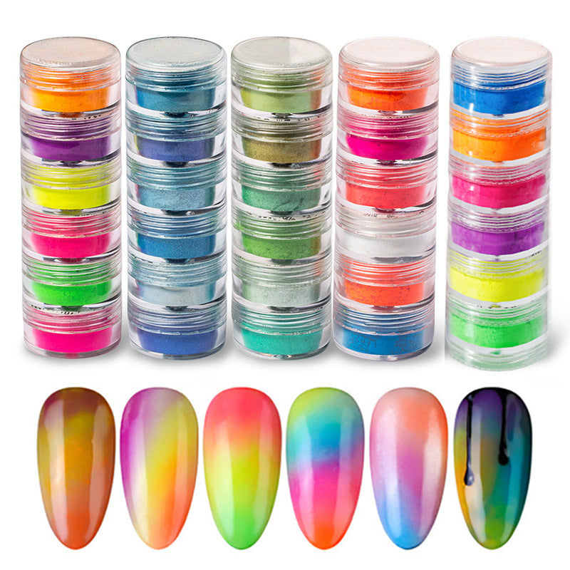 6-color Siamese Pearl Powder Glitter Fluorescent Powder Crystal Glue Silicone Mold