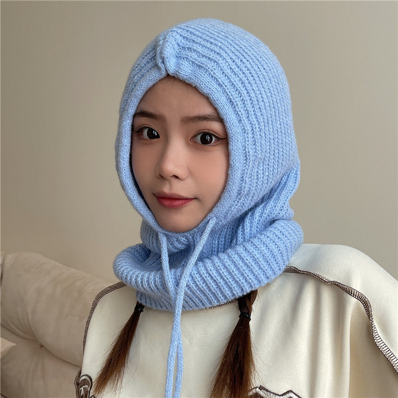 Pull Rope Simple Knit Head Hat
