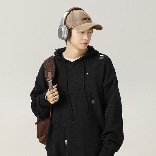 Fashion Personality Hollow Out Knitwear Men's Sweater