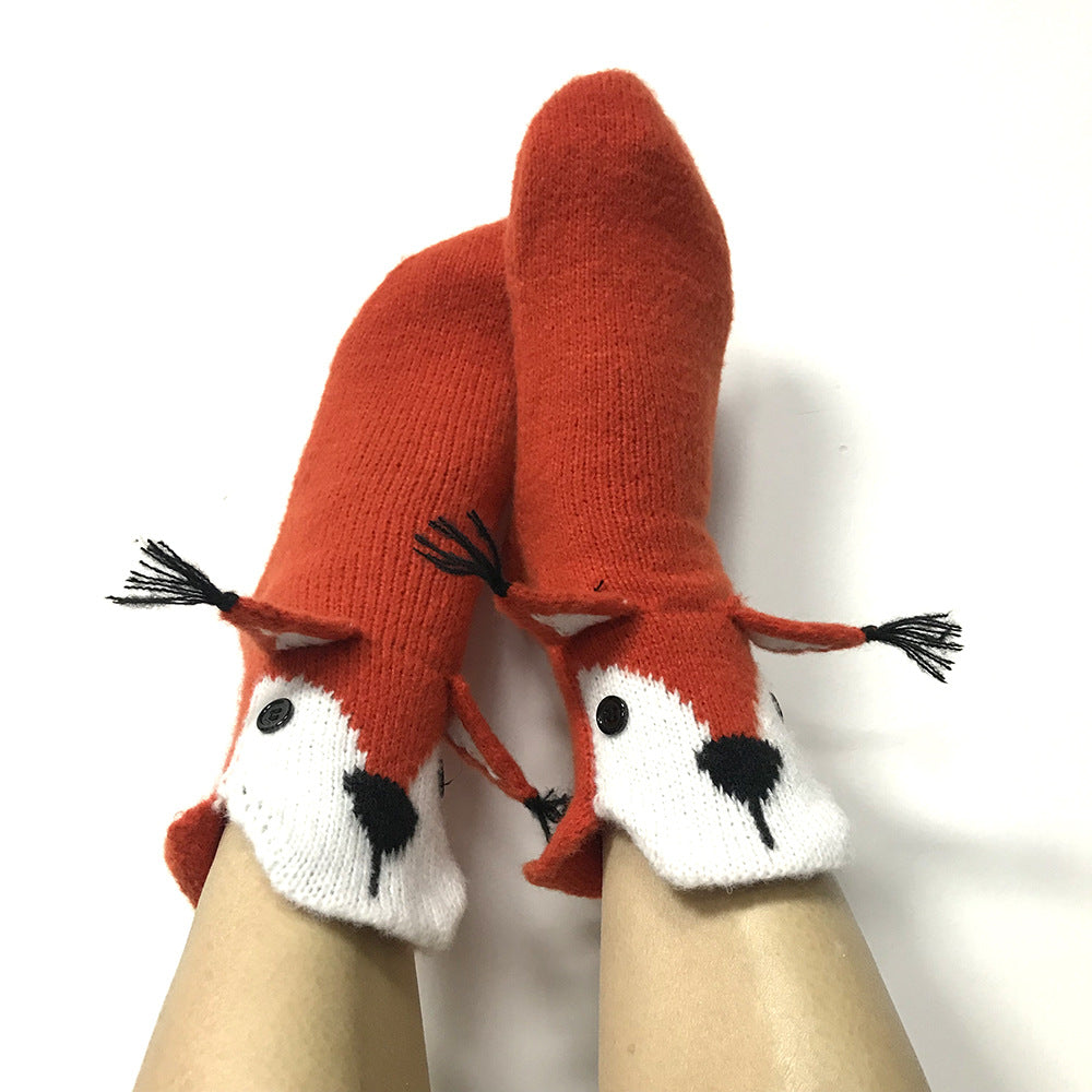 Three Dimensional Cartoon Animal Warm Home Woolen Socks