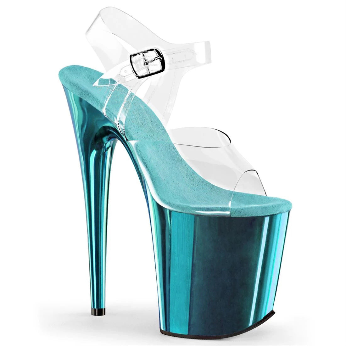 Water Platform High Heels Leather Transparent Upper Sandals 20cm