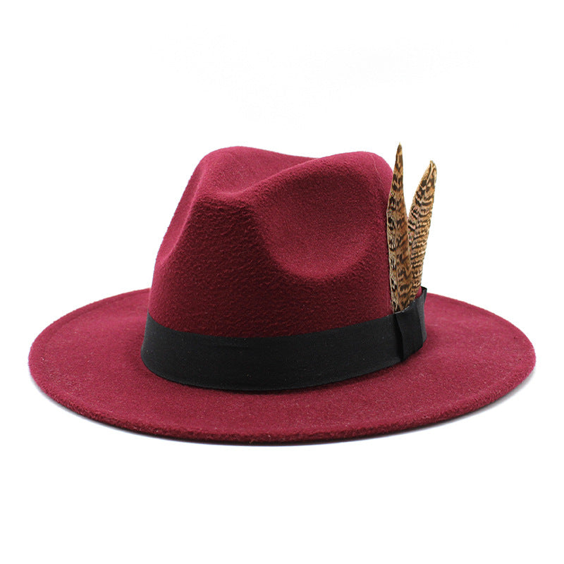 British Style Versatile Flat Border Jazz Hat Woolen