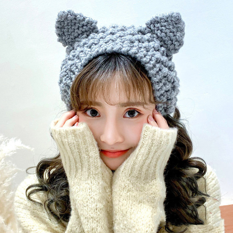 Women's Cute Knitted Cat Ears Knitted Wool Hat